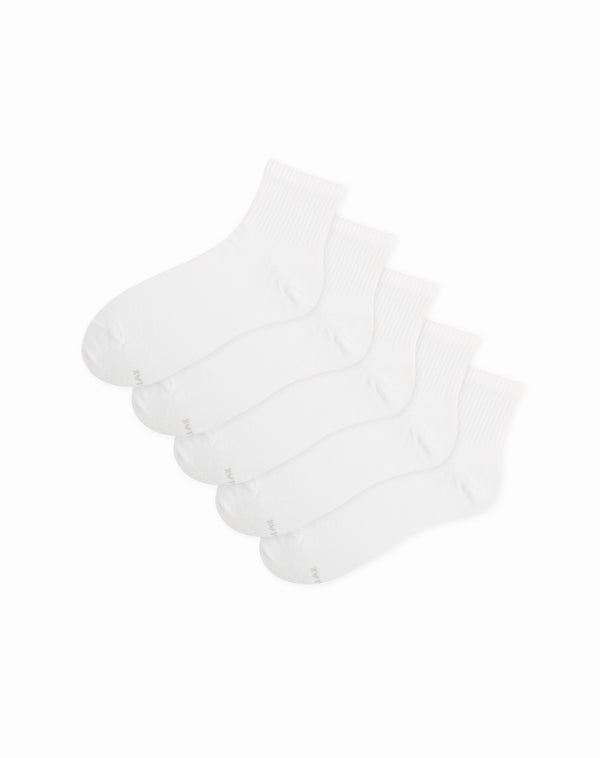 Medias para hombre tobilleras paquete x5 unds blancas