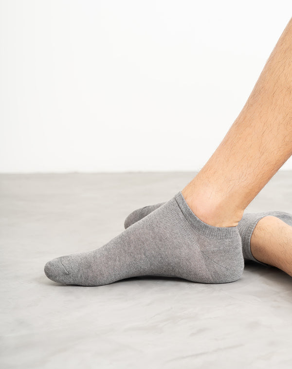 Medias para hombre tobilleras cortas  gris jaspe